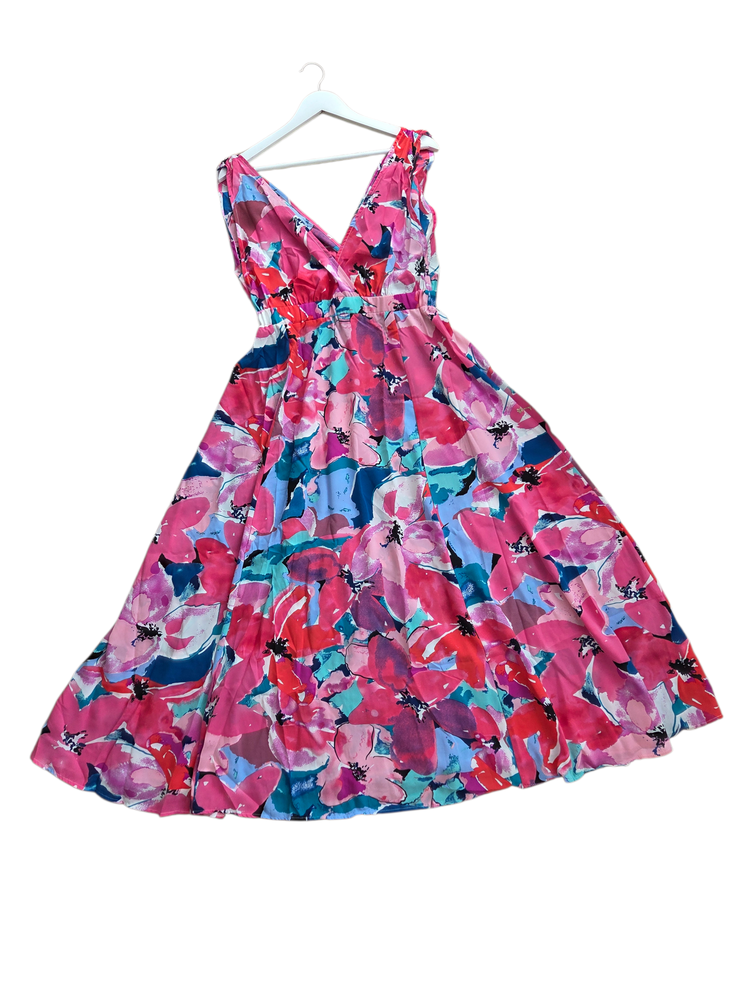 Robe midi fleurs tropicales