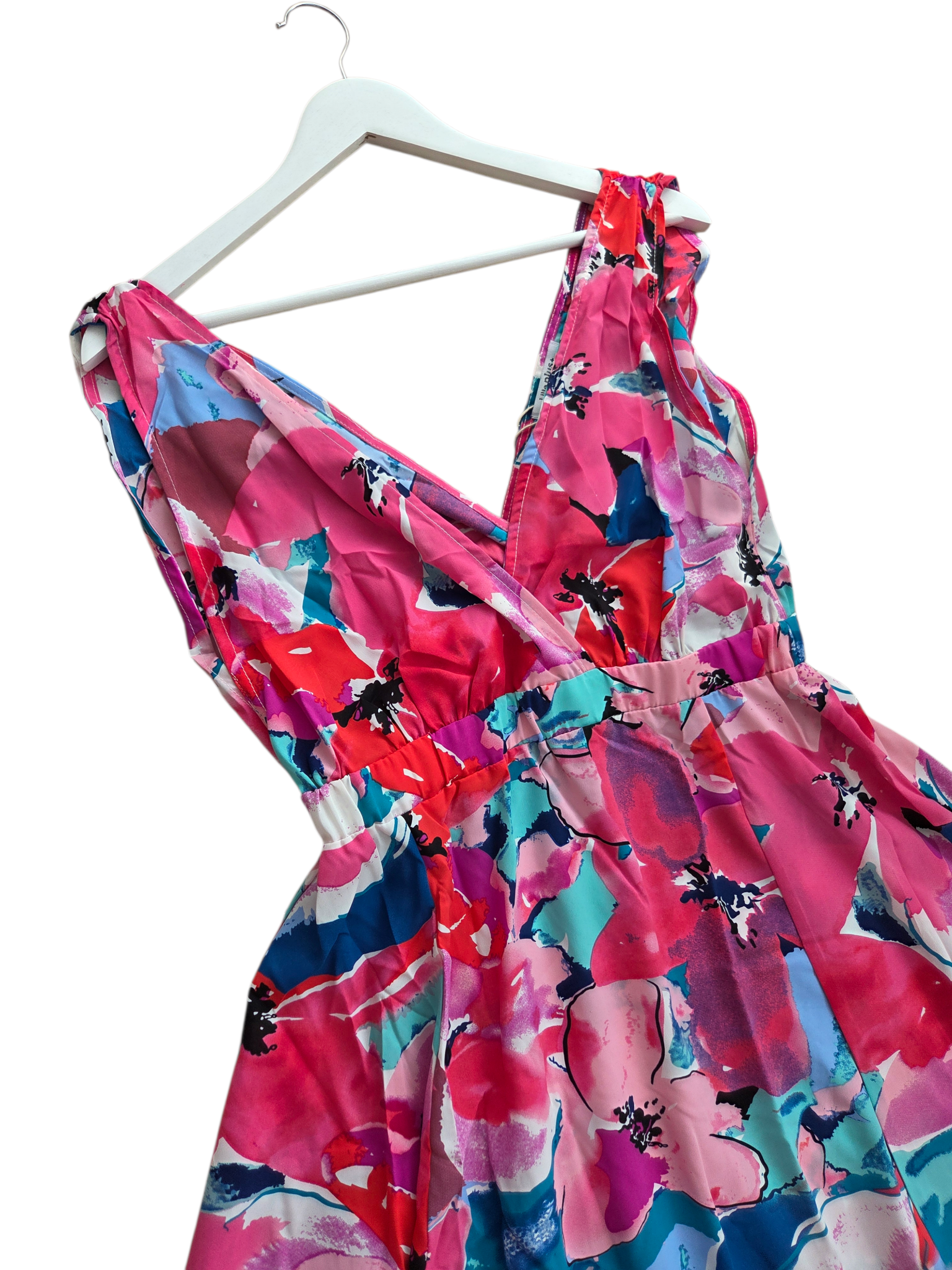 Robe midi fleurs tropicales